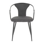 Waco Industrial Black Metal Grey Fabric Upholstered Chair 15 Waco Industrial Black Metal Grey Fabric Upholstered Chair