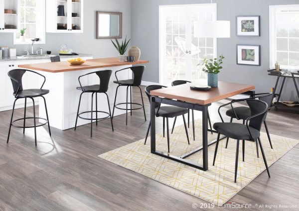 Waco Industrial Black Metal Grey Fabric Upholstered Chair