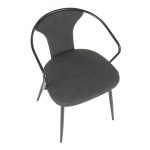 Waco Industrial Black Metal Grey Fabric Upholstered Chair 16 Waco Industrial Black Metal Grey Fabric Upholstered Chair