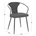 Waco Industrial Black Metal Grey Fabric Upholstered Chair 17 Waco Industrial Black Metal Grey Fabric Upholstered Chair