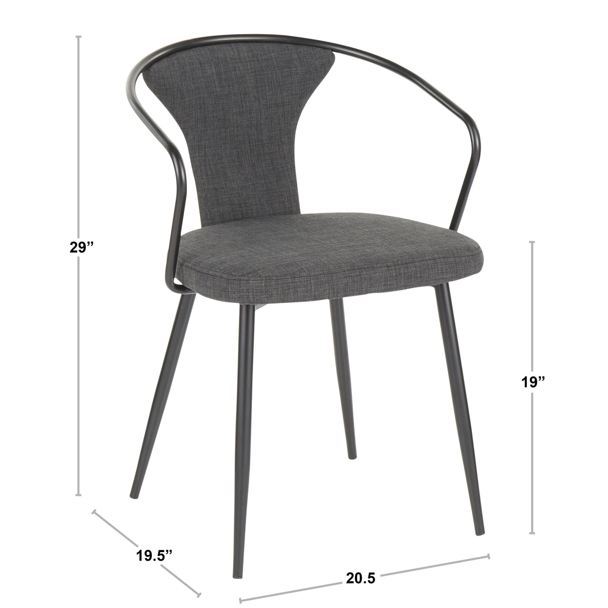 Waco Industrial Black Metal Grey Fabric Upholstered Chair 8 Waco Industrial Black Metal Grey Fabric Upholstered Chair - Image 8