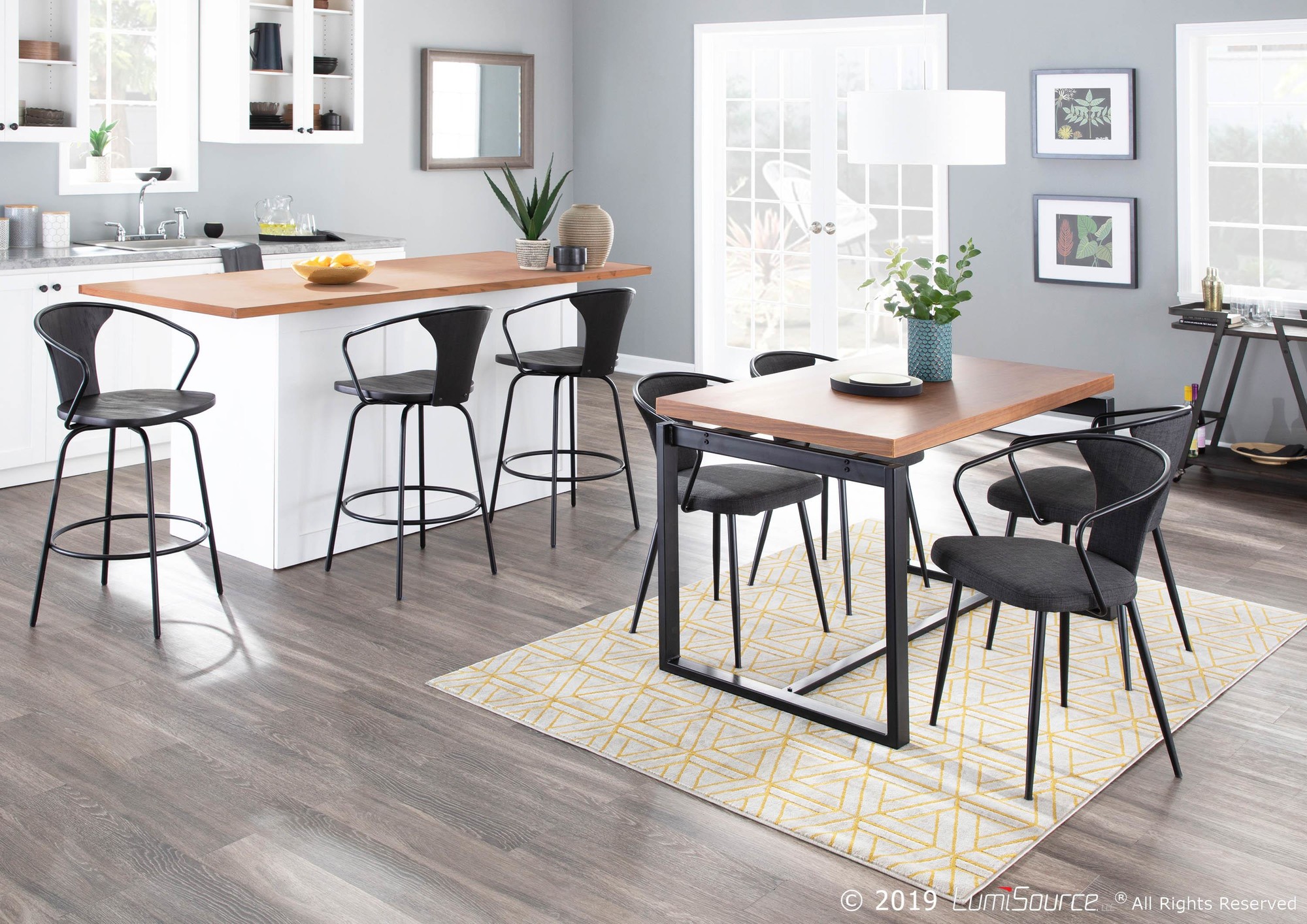 Waco Industrial Black Metal Grey Fabric Upholstered Chair 1 Waco Industrial Black Metal Grey Fabric Upholstered Chair