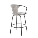 Waco Industrial Grey Wood and Black Metal Counter Stool 13 Waco Industrial Grey Wood and Black Metal Counter Stool