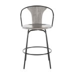 Waco Industrial Grey Wood and Black Metal Counter Stool 15 Waco Industrial Grey Wood and Black Metal Counter Stool