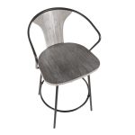 Waco Industrial Grey Wood and Black Metal Counter Stool 16 Waco Industrial Grey Wood and Black Metal Counter Stool