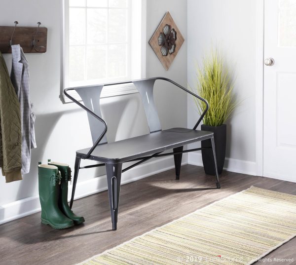 Waco Vintage Black Metal Industrial Multi Use Bench 1
