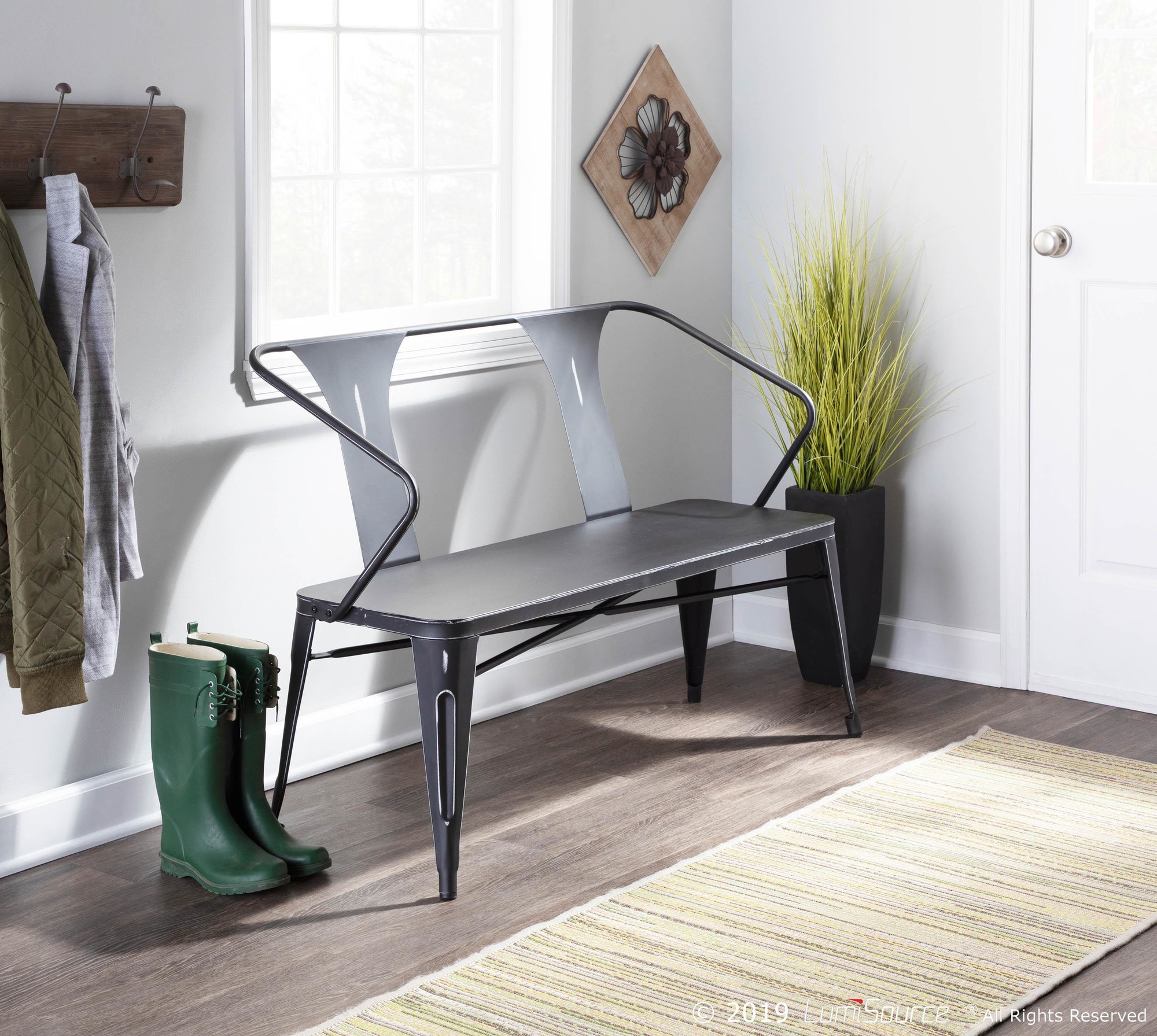 Waco Vintage Black Metal Industrial Multi-Use Bench 2 Waco Vintage Black Metal Industrial Multi-Use Bench - Image 2