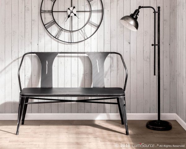 Waco Vintage Black Metal Industrial Multi Use Bench