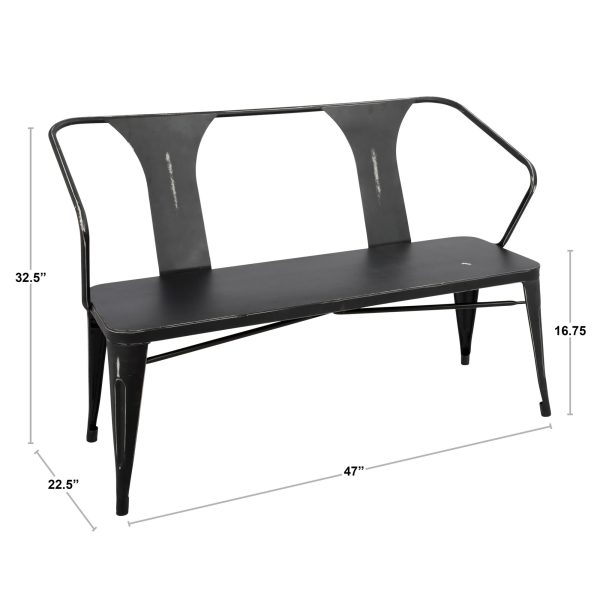 Waco Vintage Black Metal Industrial Multi Use Bench 8