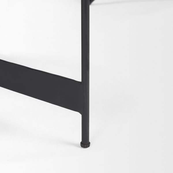 Wade Travertine Marble w Matte Black Metal Coffee Tables 11