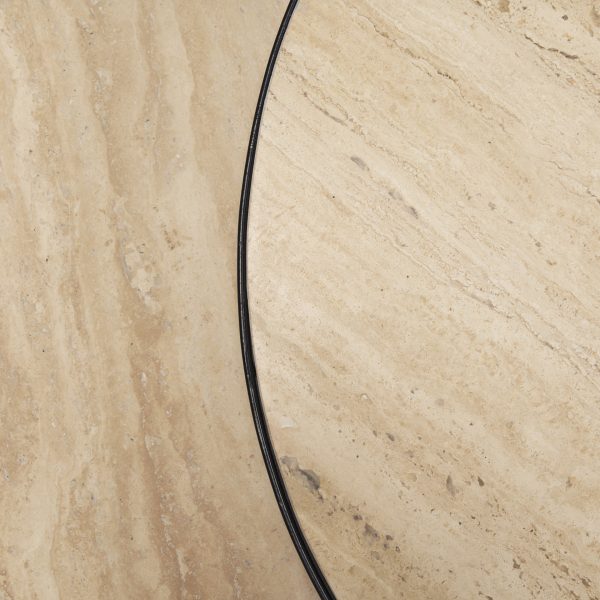Wade Travertine Marble w Matte Black Metal Coffee Tables 9