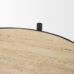 Wade Travertine Marble w/ Matte Black Metal End Tables