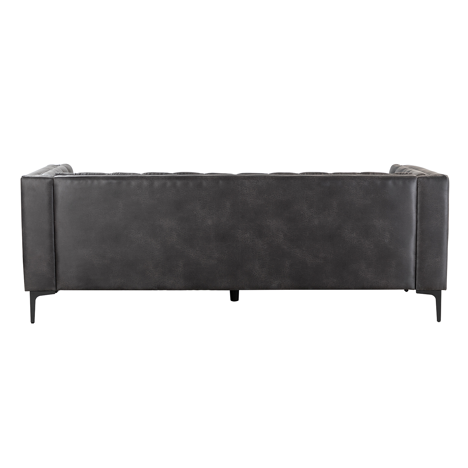 Wales Charcoal Mid-Century Modern Leathaire Fabric Sofa 4 Wales Charcoal Mid-Century Modern Leathaire Fabric Sofa - Image 4