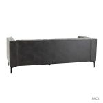 Wales Mid-Century Modern Grey Leathaire Fabric 84-Inch Button-Tufted Sofa 8 Wales Mid-Century Modern Grey Leathaire Fabric 84-Inch Button-Tufted Sofa