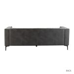 Wales Mid-Century Modern Grey Leathaire Fabric 84-Inch Button-Tufted Sofa 9 Wales Mid-Century Modern Grey Leathaire Fabric 84-Inch Button-Tufted Sofa