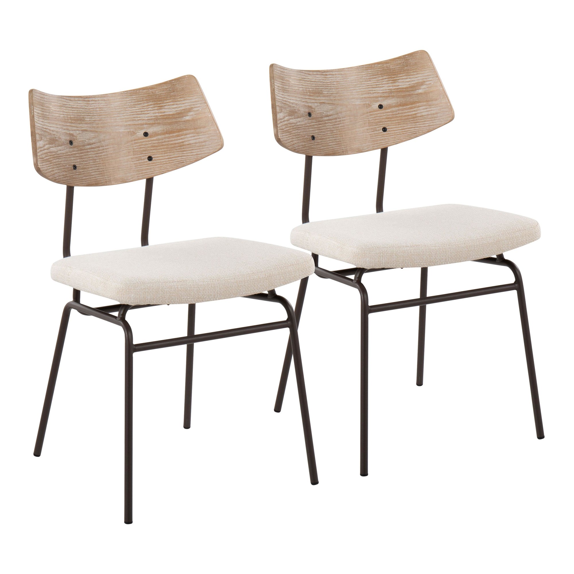 Walker Cream Noise Mid-Century Modern Dining Chairs (Set of 2) 3 Walker Cream Noise Mid-Century Modern Dining Chairs (Set of 2) - Image 3