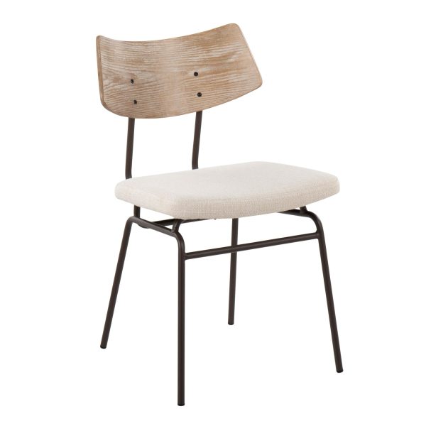 Walker Cream Noise Mid Century Modern Dining Chairs Set of 2 3