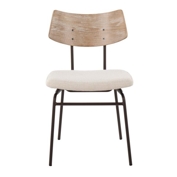 Walker Cream Noise Mid Century Modern Dining Chairs Set of 2 7