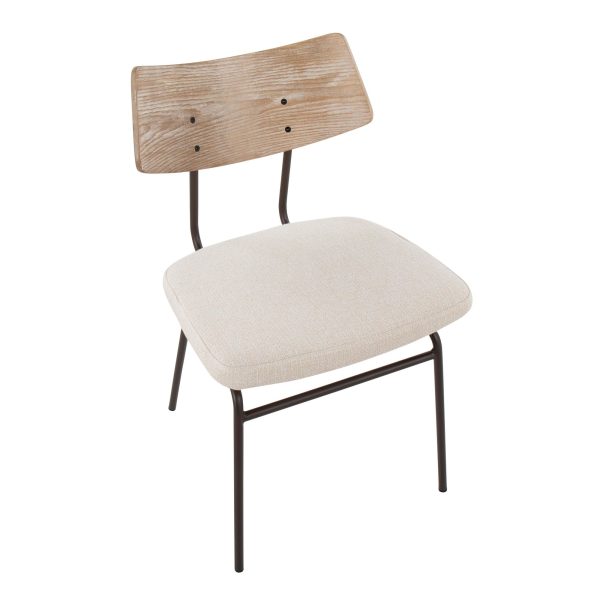 Walker Cream Noise Mid Century Modern Dining Chairs Set of 2 8