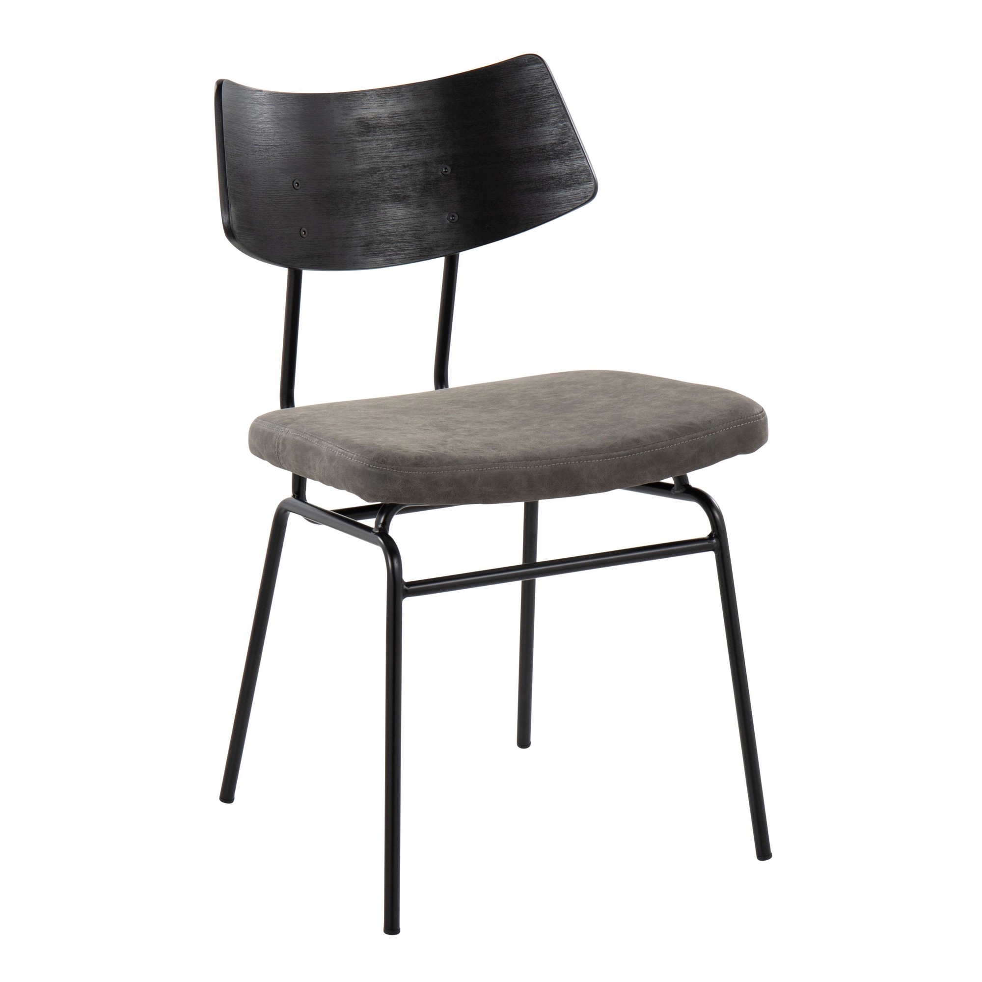 Walker Mid-Century Modern Black Dining Chairs Dark Grey (Set of 2) 5 Walker Mid-Century Modern Black Dining Chairs Dark Grey (Set of 2) - Image 5