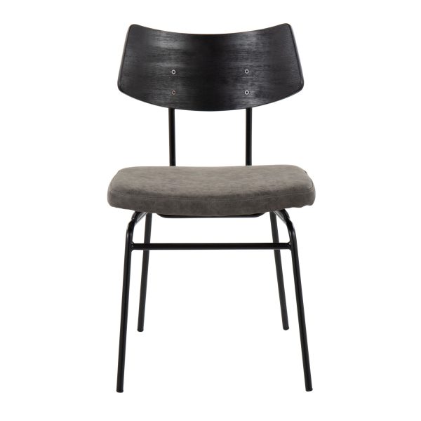 Walker Mid Century Modern Black Dining Chairs Dark Grey Set of 2 8