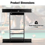 Wall-Mounted Pine Wood Billiards Pool Cue Rack with Shelves
