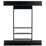 Wall-Mounted Pine Wood Billiards Pool Cue Rack with Shelves