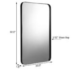 Wall-Mounted Rectangular Mirror with Metal Frame Rounded Corners