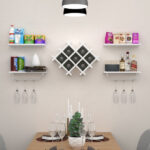 Wall Mounted Wine Rack with Shelves and Glass Storage (Set of 5)