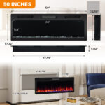 Wall Mounted and Recessed Electric Fireplace with Adjustable Colors