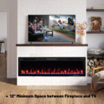 Wall Mounted and Recessed Electric Fireplace with Adjustable Colors