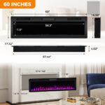 Wall Mounted and Recessed Electric Fireplace with Adjustable Colors