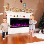 Wall Mounted and Recessed Electric Fireplace with Adjustable Colors