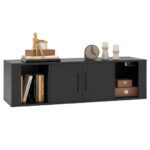 Floating Wall Mounted 2 Door Desk Hutch with Storage Shelves 18 Floating Wall Mounted 2 Door Desk Hutch with Storage Shelves