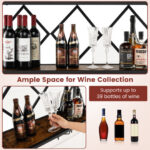 Wall Mounted Wine Rack with Shelf for 39 Bottles and Glasses 13 Wall Mounted Wine Rack with Shelf for 39 Bottles and Glasses