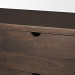 Wallen 2 Door Solid Dark Brown Wood w/ 3 Drawers Sideboard