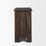 Wallen Solid Dark Brown Wood 3 Drawer Accent Cabinet