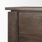 Wallen Solid Dark Brown Wood 3 Drawer Accent Cabinet