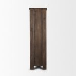 Wallen Solid Dark Brown Wood Curio Cabinet