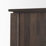 Wallen Solid Dark Brown Wood Curio Cabinet
