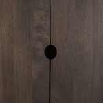 Wallen Solid Dark Brown Wood Curio Cabinet