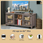 Walnut TV Stand for TVs up to 65 Inches with Storage