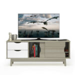 Walnut TV Stand with Storage for TVs up to 60 Inches