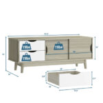 Walnut TV Stand with Storage for TVs up to 60 Inches