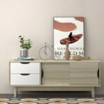 Walnut TV Stand with Storage for TVs up to 60 Inches