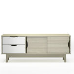 Walnut TV Stand with Storage for TVs up to 60 Inches