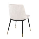 Wanda Beige Velvet Black Gold Contemporary Accent Chairs (Set of 2)