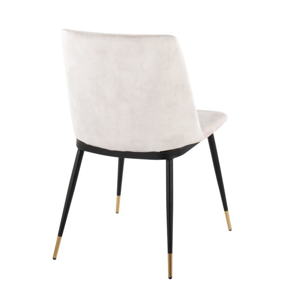 Wanda Beige Velvet Black Gold Contemporary Accent Chairs Set of 2 6