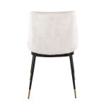 Wanda Beige Velvet Black Gold Contemporary Accent Chairs (Set of 2)