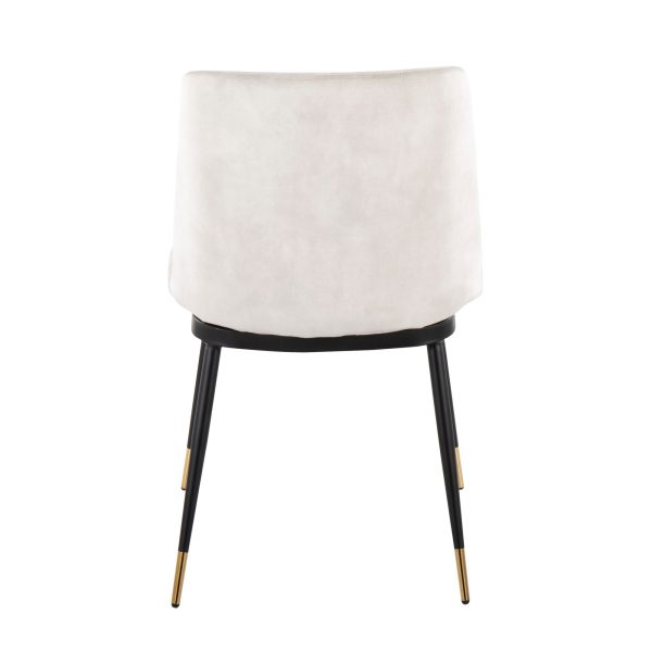 Wanda Beige Velvet Black Gold Contemporary Accent Chairs Set of 2 7